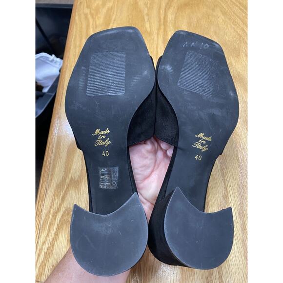 Cordani Nero Slide Sandals Women's 9.5 Black Suede Single Strap Block Heel S64 - Picture 6 of 6